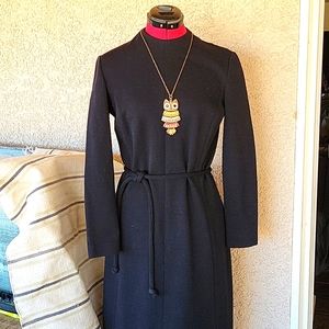 Vintage 60's Butte Knit Black Dress
